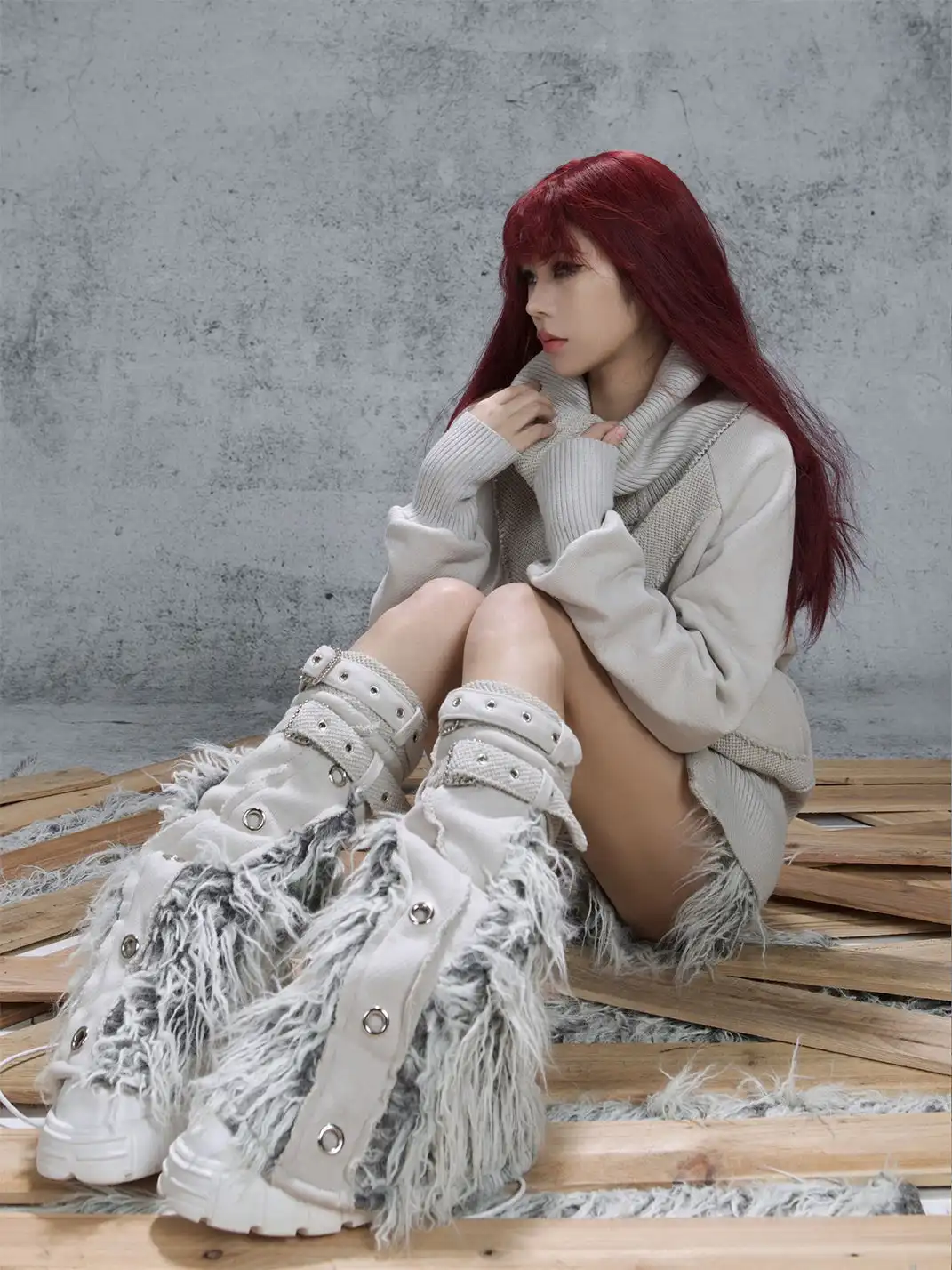 ARIADNAw | Heavy-Duty Shorts with Patchwork Design + Leg Warmers