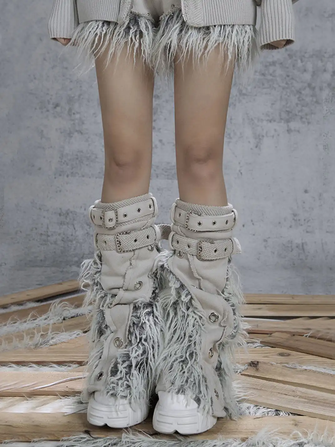 ARIADNAw | Heavy-Duty Shorts with Patchwork Design + Leg Warmers