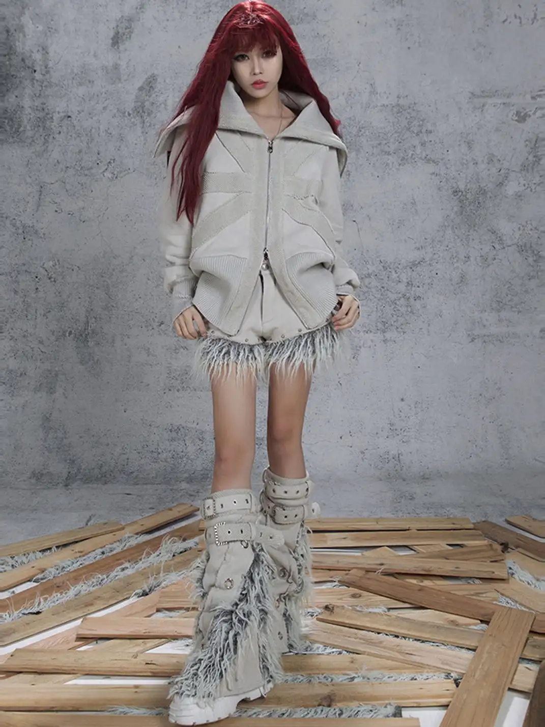 ARIADNAw | Heavy-Duty Shorts with Patchwork Design + Leg Warmers