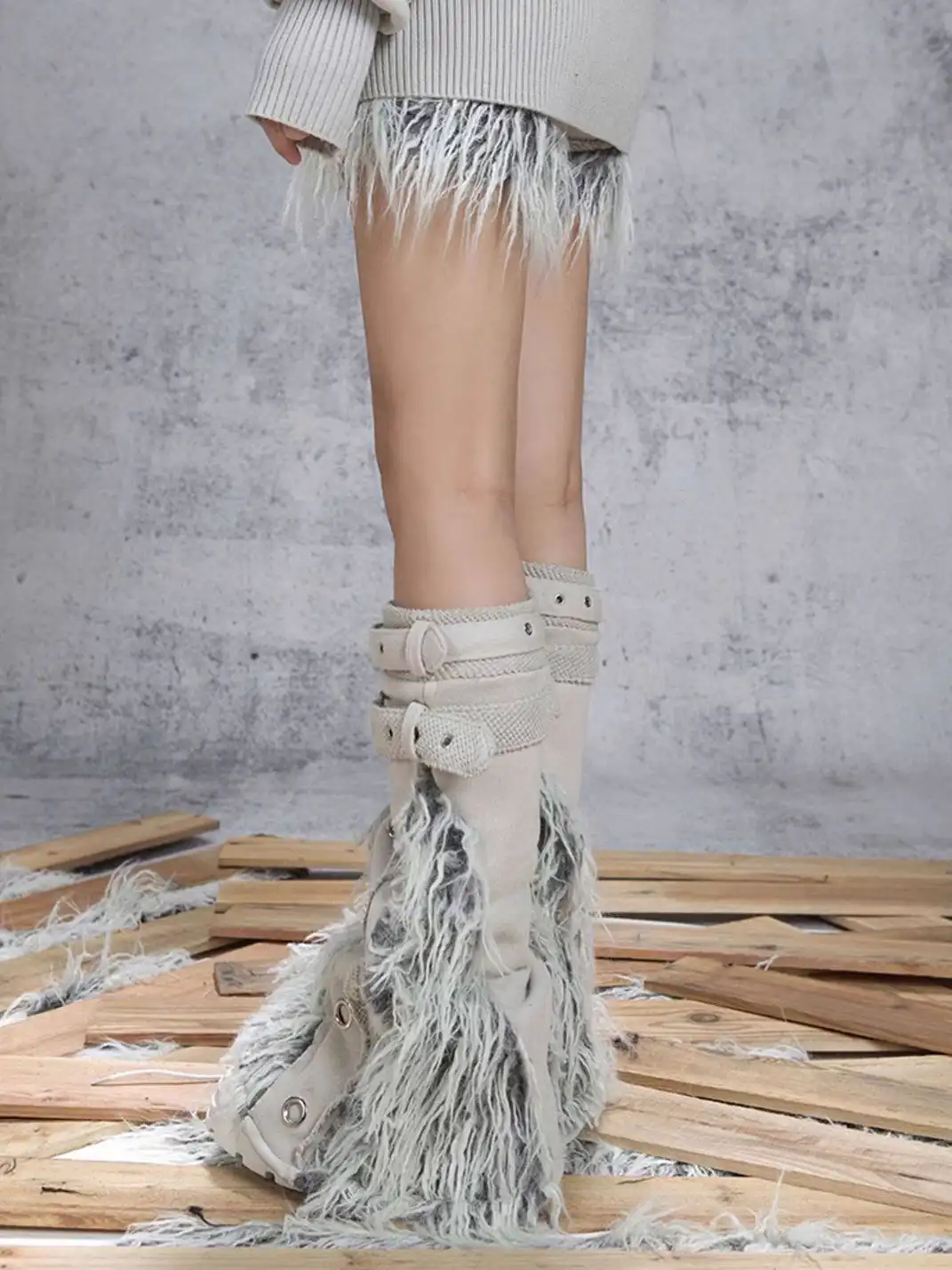 ARIADNAw | Heavy-Duty Shorts with Patchwork Design + Leg Warmers