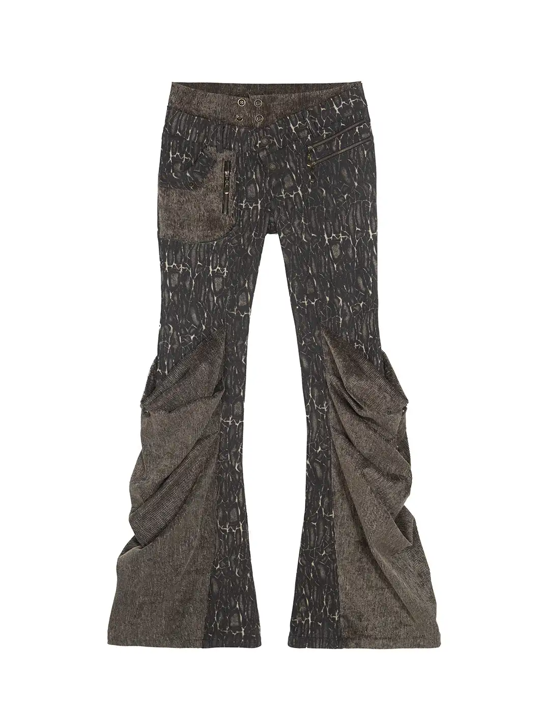 ARIADNAw | Pleated Accents Stylish Slim-Fit Long Flared Pants