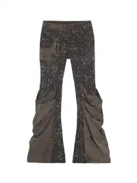 ARIADNAw | Pleated Accents Stylish Slim-Fit Long Flared Pants