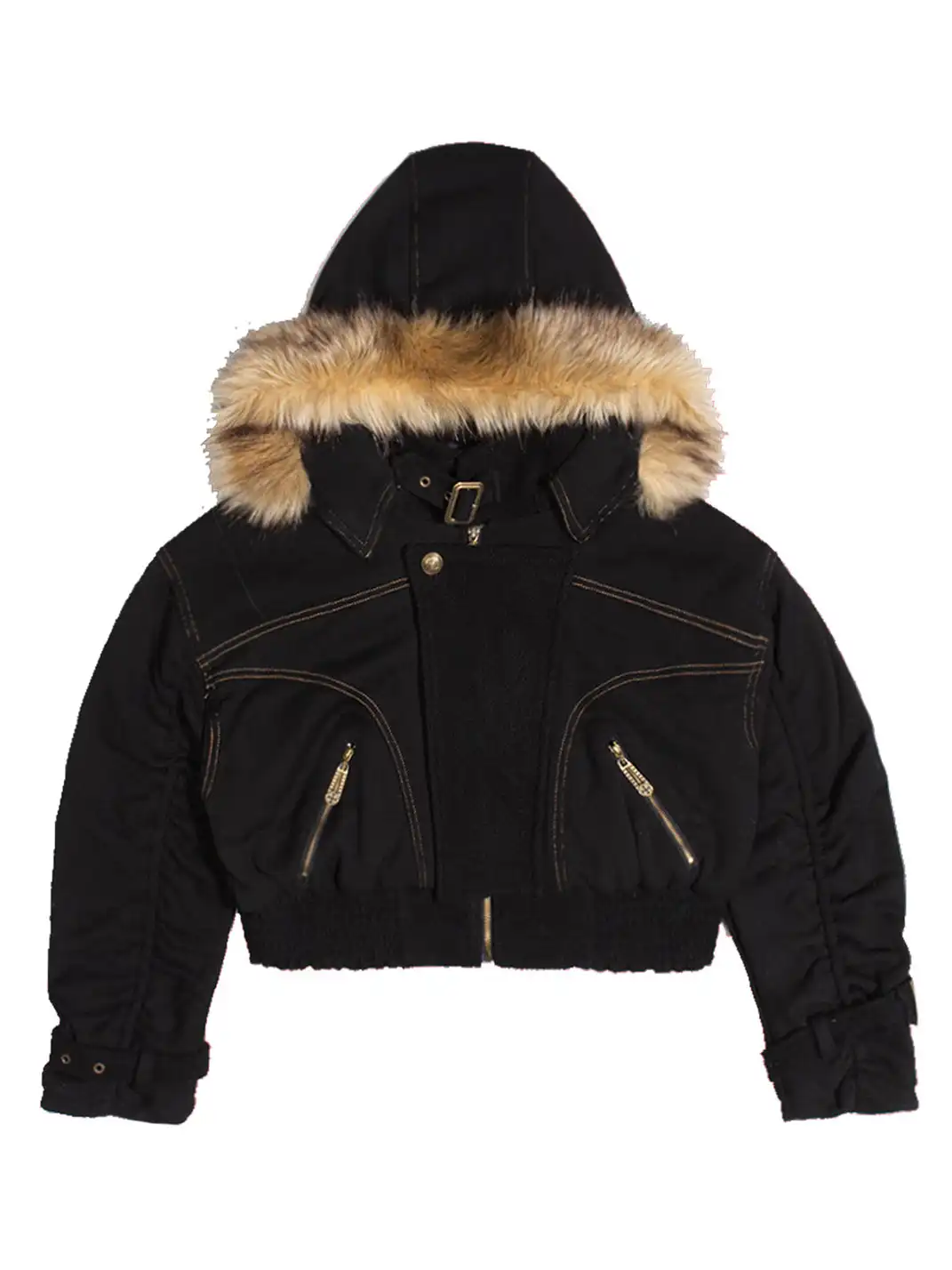 ARIADNAw | Heavy-Duty Two-Way Short Jacket With Fur Collar