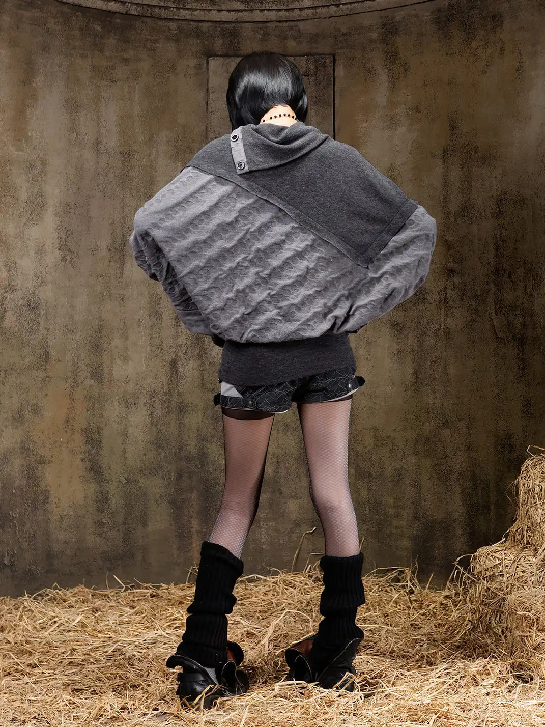 ARIADNAw | Turtleneck Batwing Sleeve Knit Top