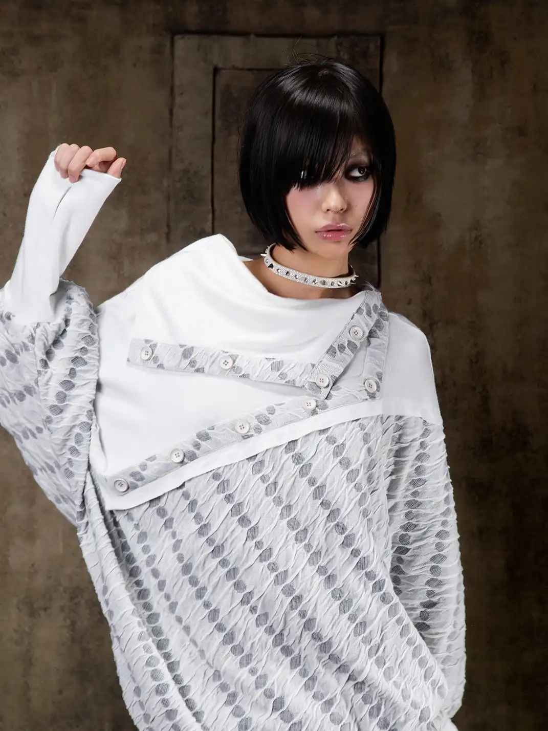 ARIADNAw | Turtleneck Batwing Sleeve Knit Top