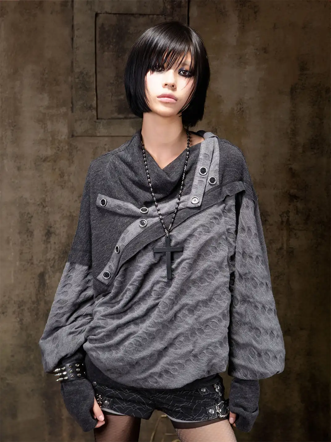 ARIADNAw | Turtleneck Batwing Sleeve Knit Top