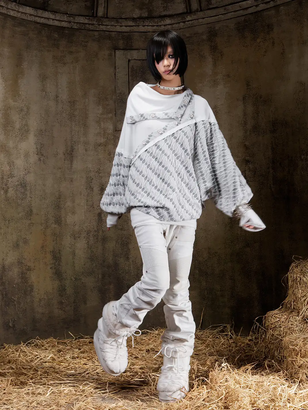 ARIADNAw | Turtleneck Batwing Sleeve Knit Top
