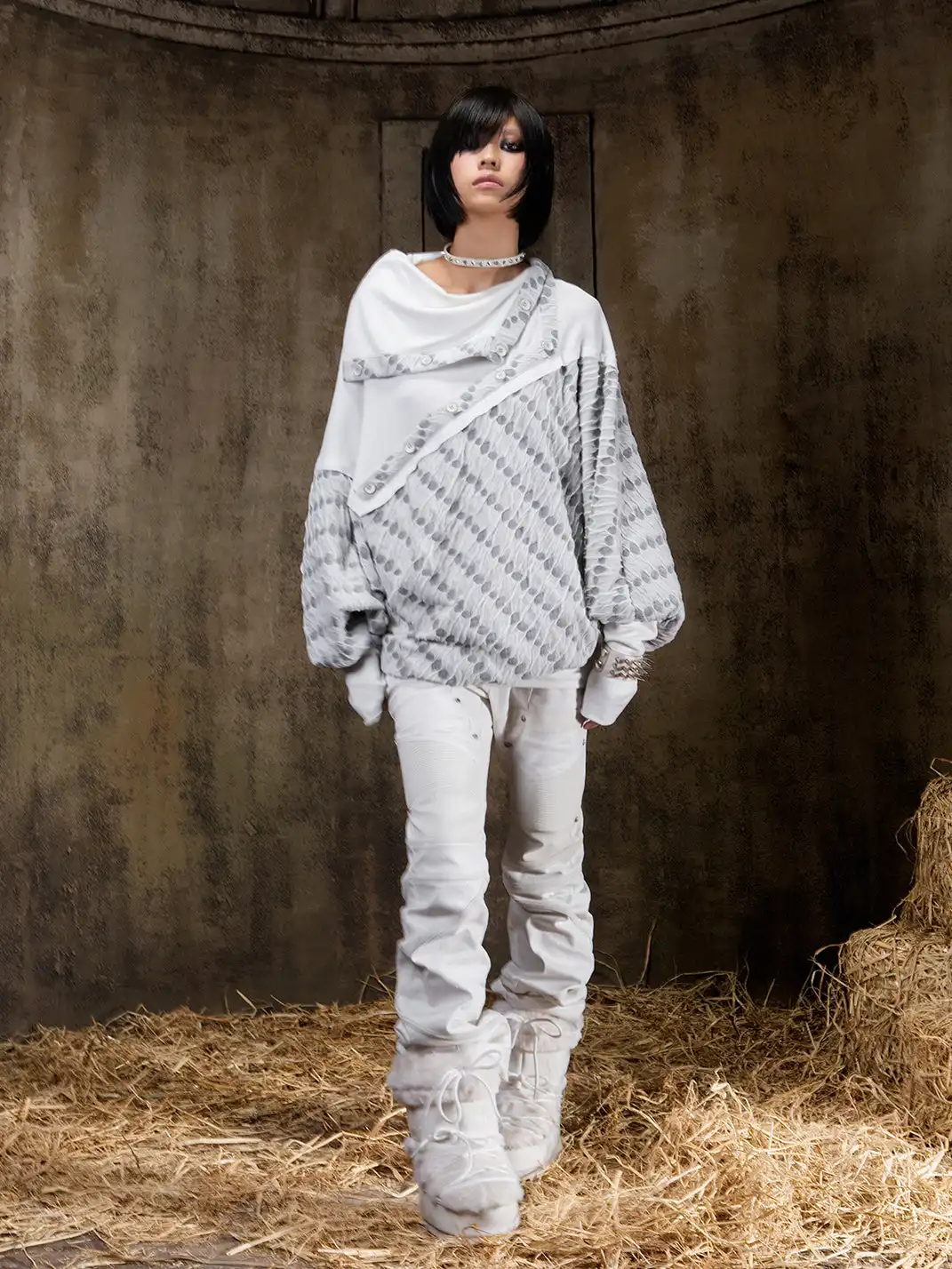 ARIADNAw | Turtleneck Batwing Sleeve Knit Top