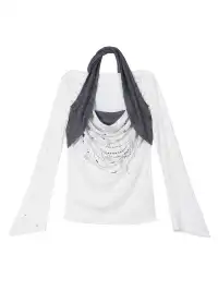 ARIADNAw | Asymmetrical Faux Two-Piece Long-Sleeve Knit Top