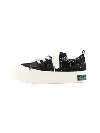 KAALIXTO | Glitter Star Detail Platform Sneakers-Black