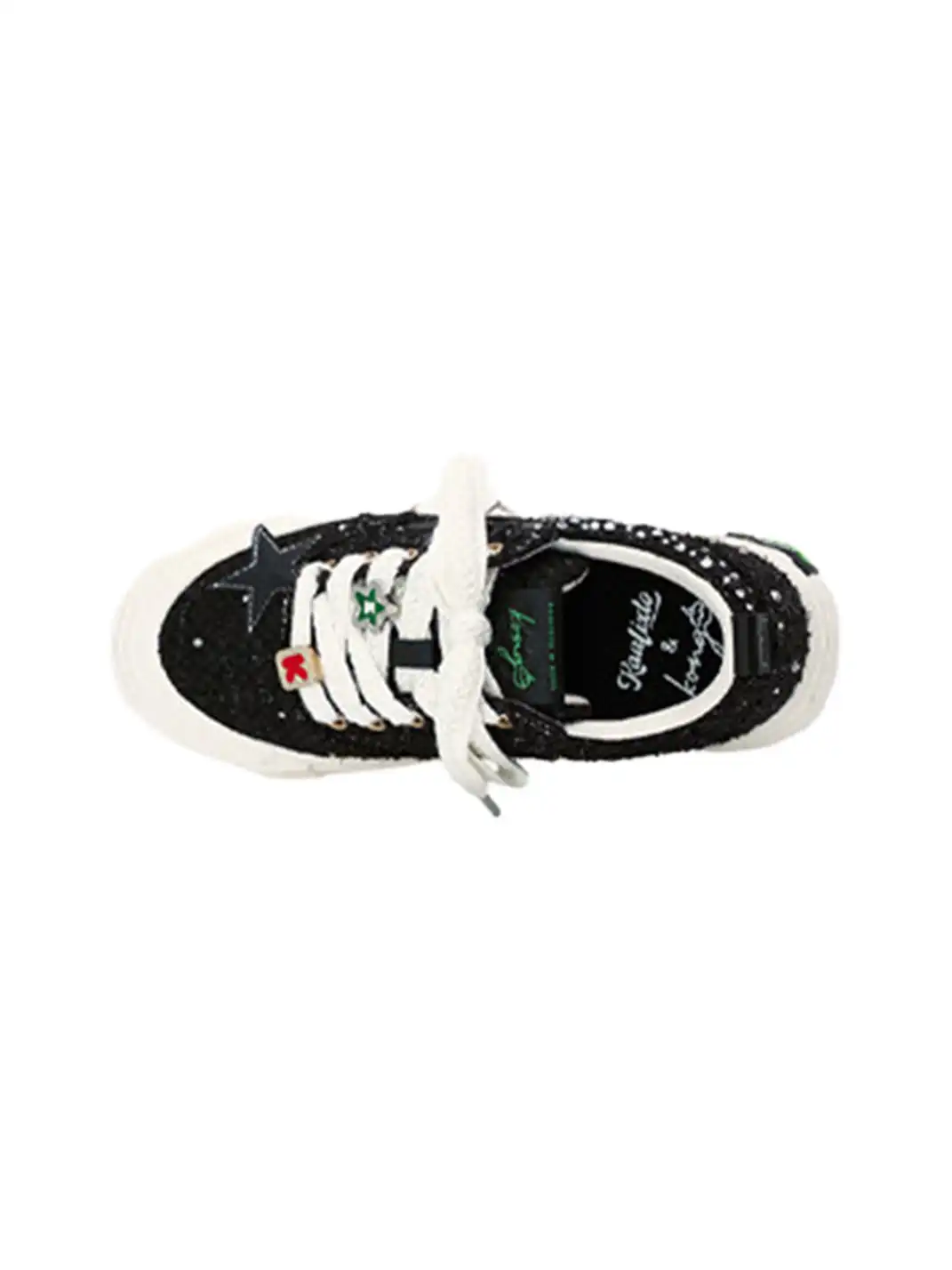 KAALIXTO | Glitter Star Detail Platform Sneakers-Black
