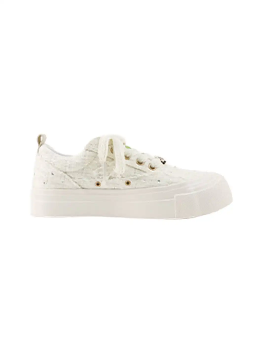 KAALIXTO | Glitter Star Detail Platform Sneakers-White