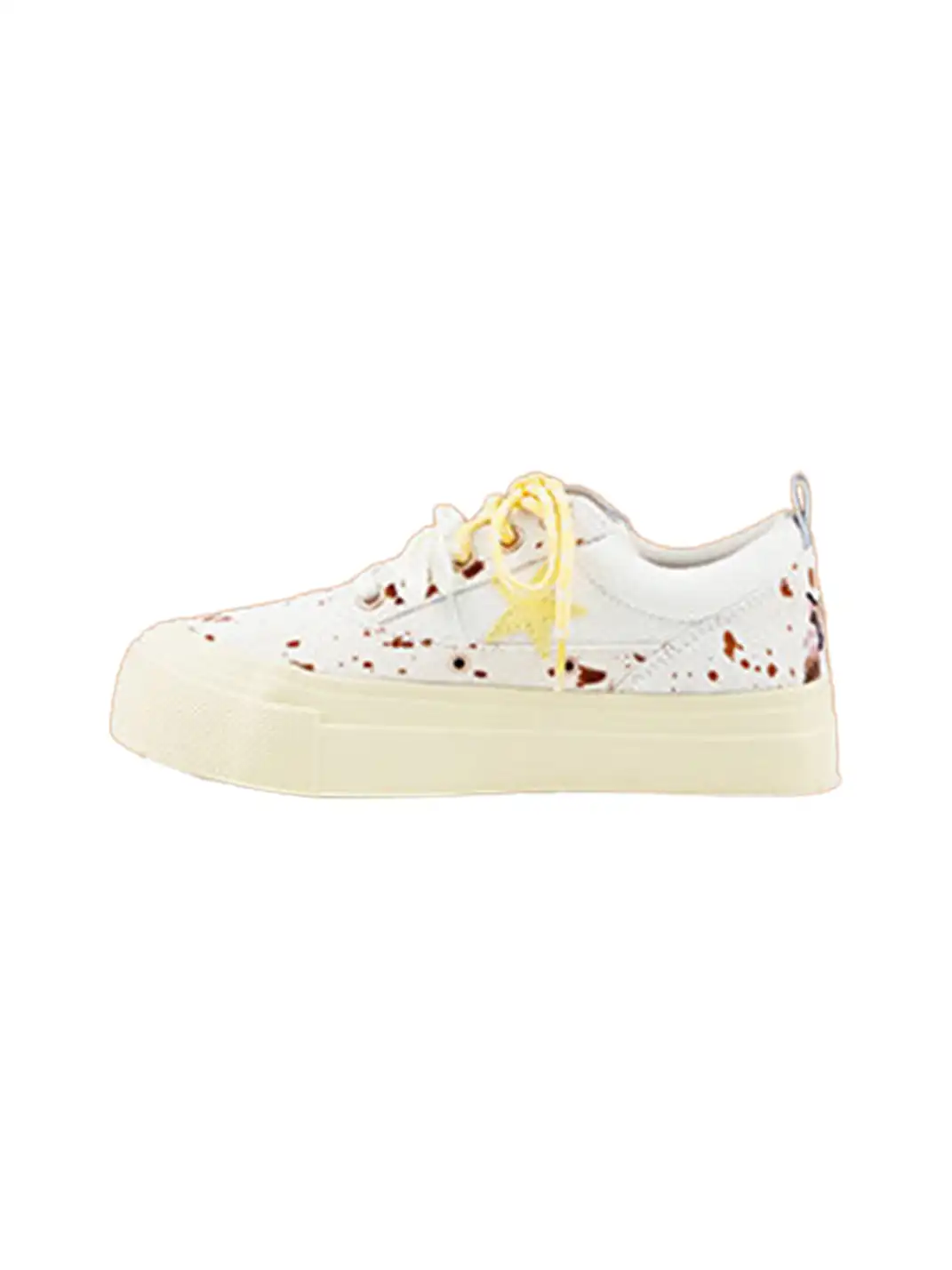 KAALIXTO | Star Embroidered Canvas Platform Sneakers-White