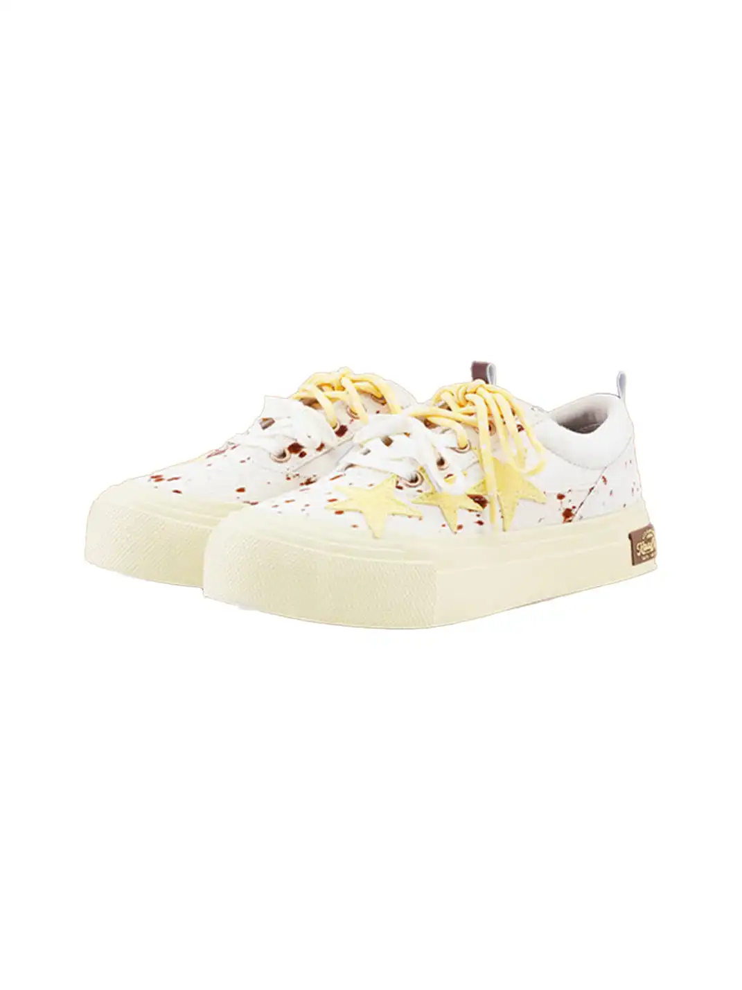 KAALIXTO | Star Embroidered Canvas Platform Sneakers-White