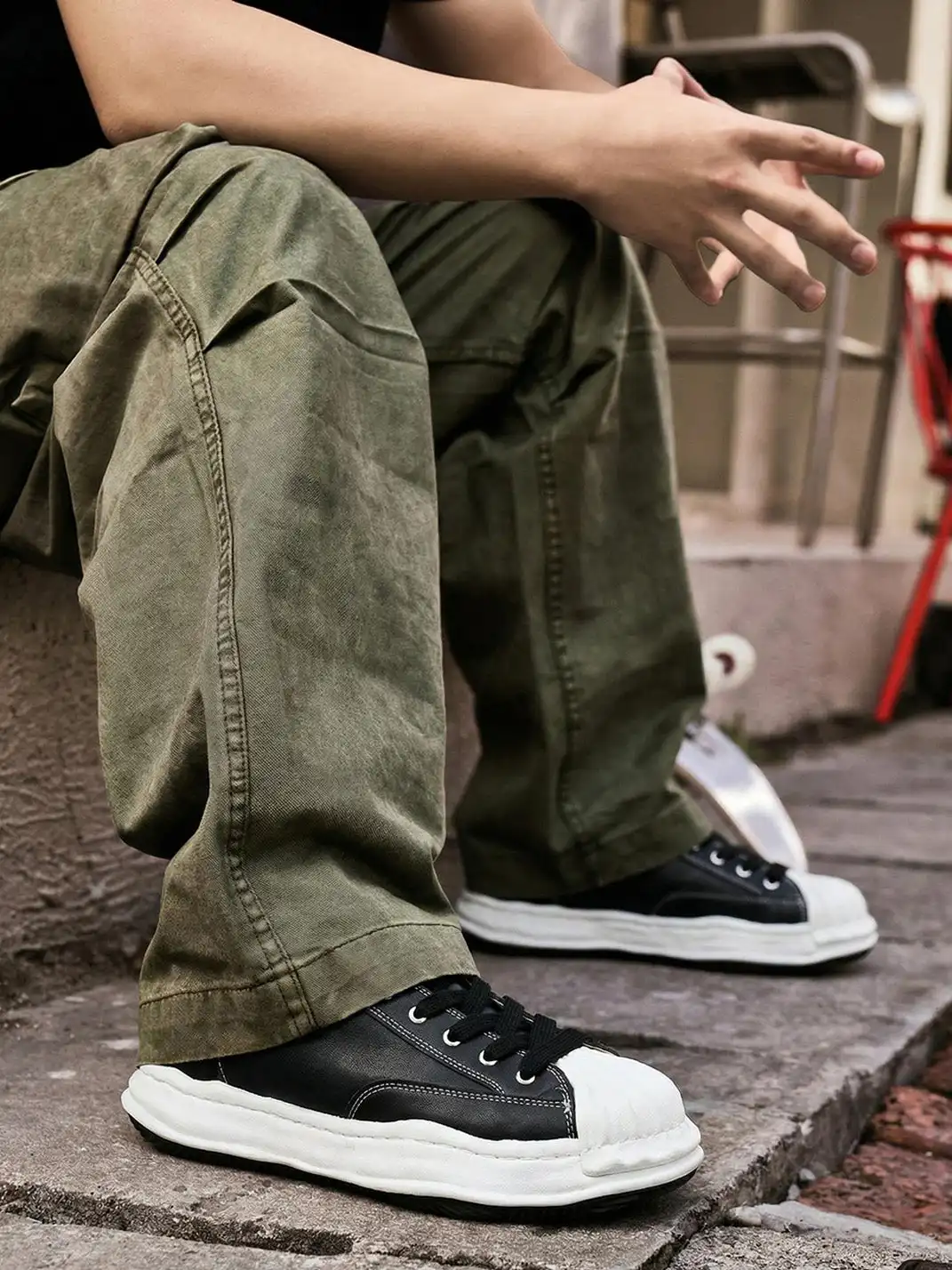 KAALIXTO | Shell-Toe Lace-Up Sneakers-Black