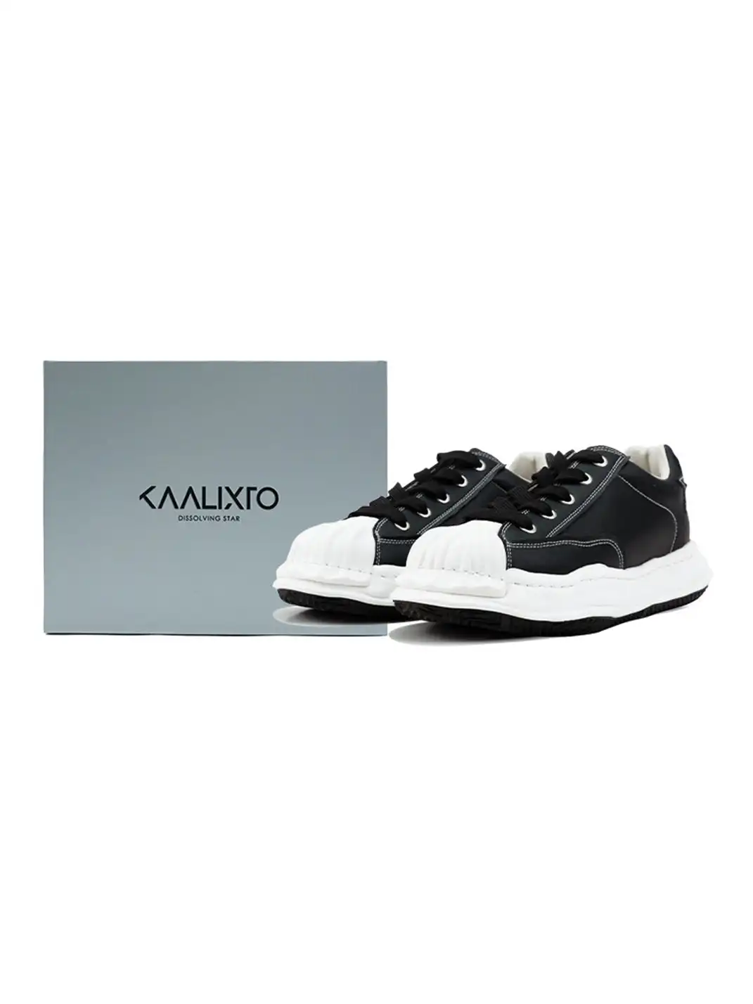 KAALIXTO | Shell-Toe Lace-Up Sneakers-Black