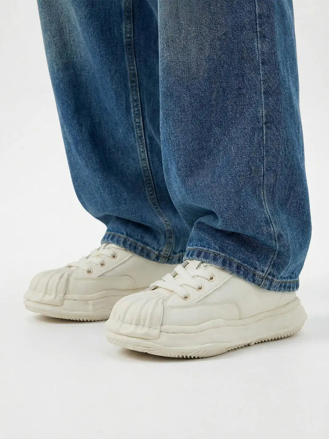 KAALIXTO | Shell-Toe Lace-Up Sneakers-White