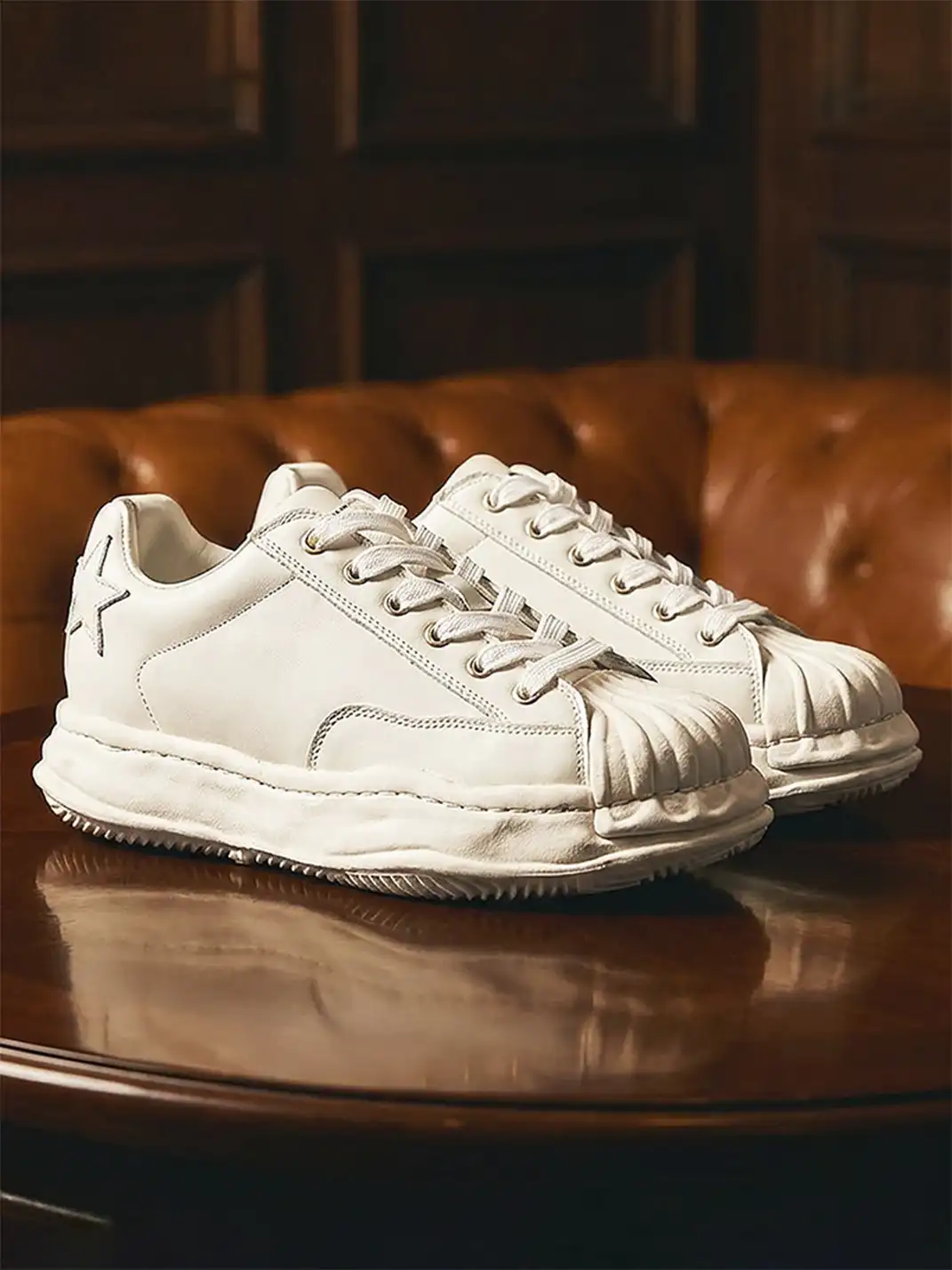 KAALIXTO | Shell-Toe Lace-Up Sneakers-White