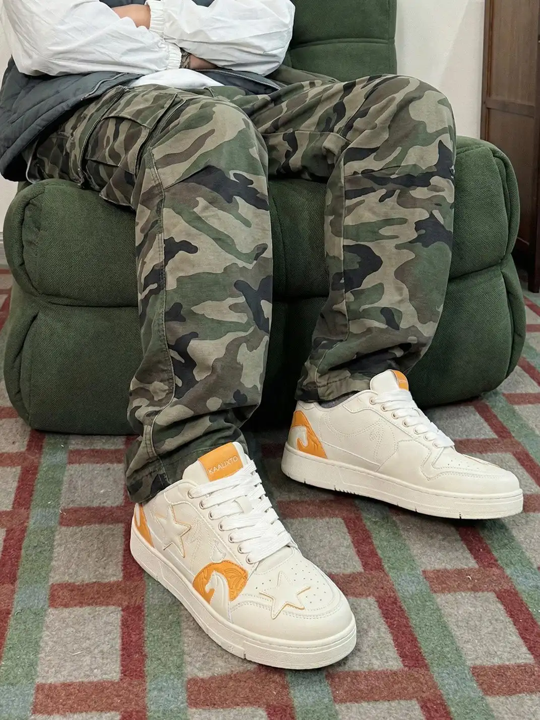 KAALIXTO | Horse Year Star Embossed Lace-Up Sneakers