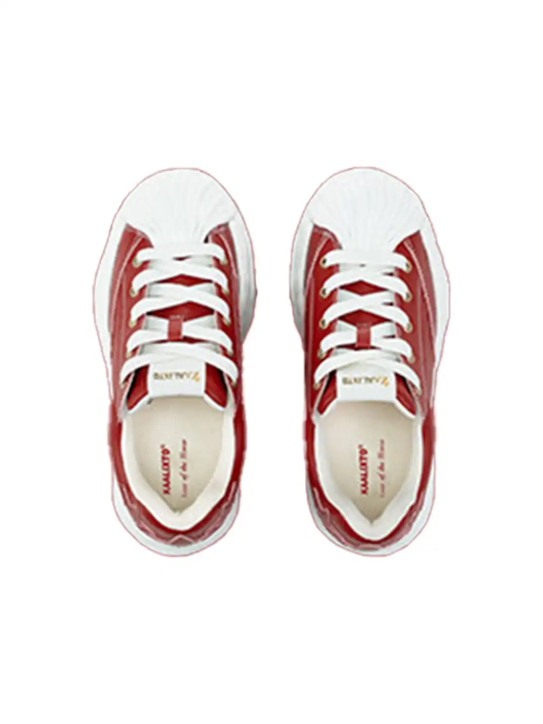 KAALIXTO | Red Shell Toe Sneakers with White Accents