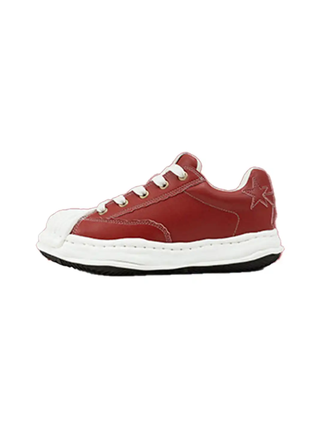 KAALIXTO | Red Shell Toe Sneakers with White Accents