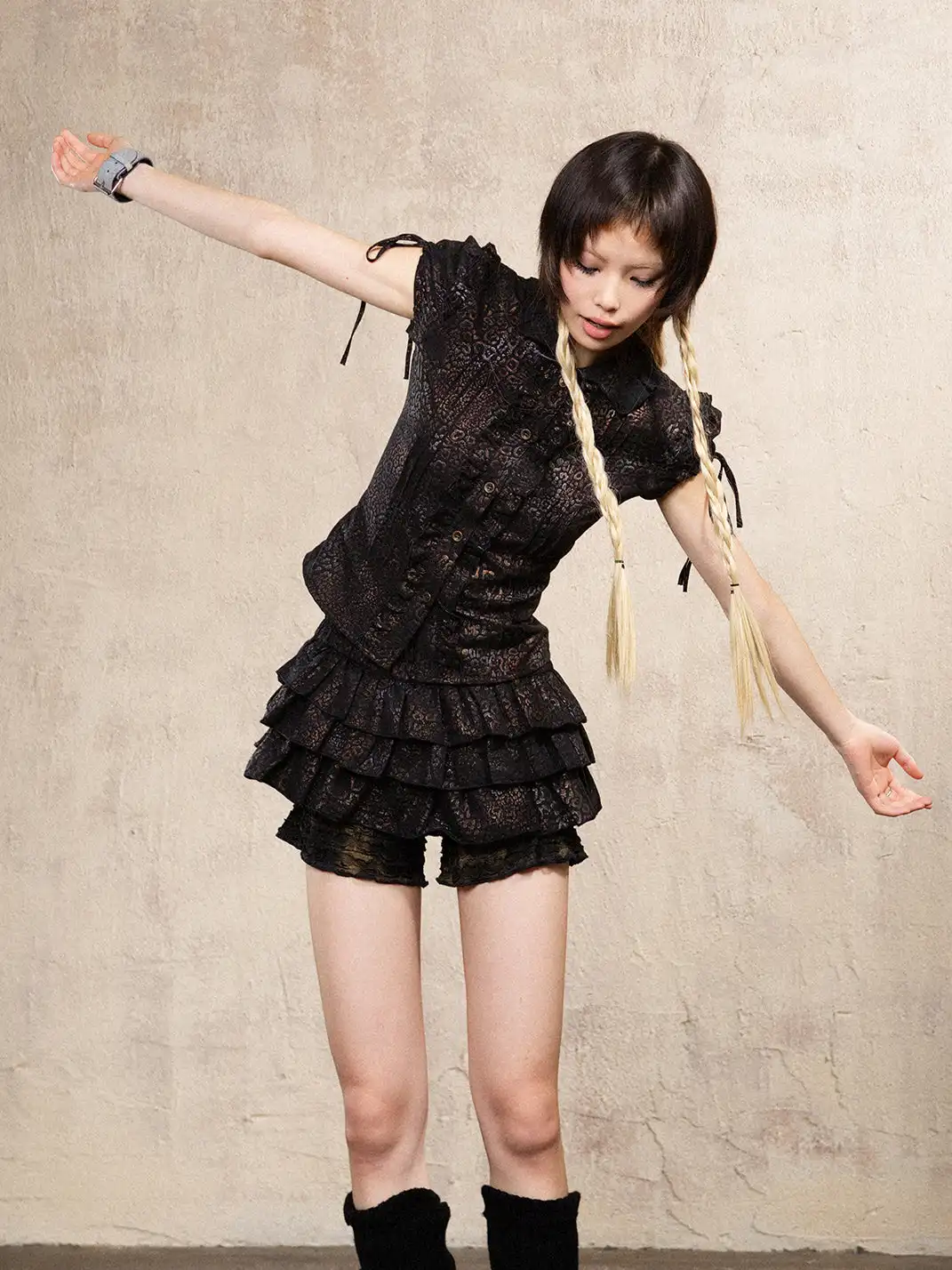 ARIADNAw | Drawstring Short Sleeve Leopard Shirt
