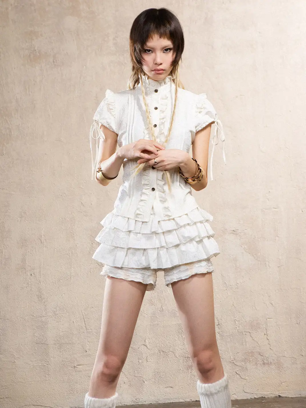 ARIADNAw | Drawstring Short Sleeve Leopard Shirt