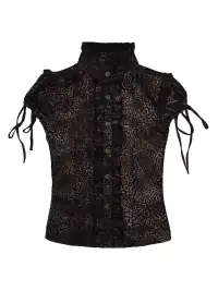 ARIADNAw | Drawstring Short Sleeve Leopard Shirt