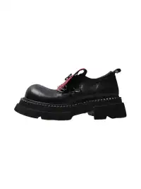 PINJIAHUI | Red Shoe Tongue Derby Shoes