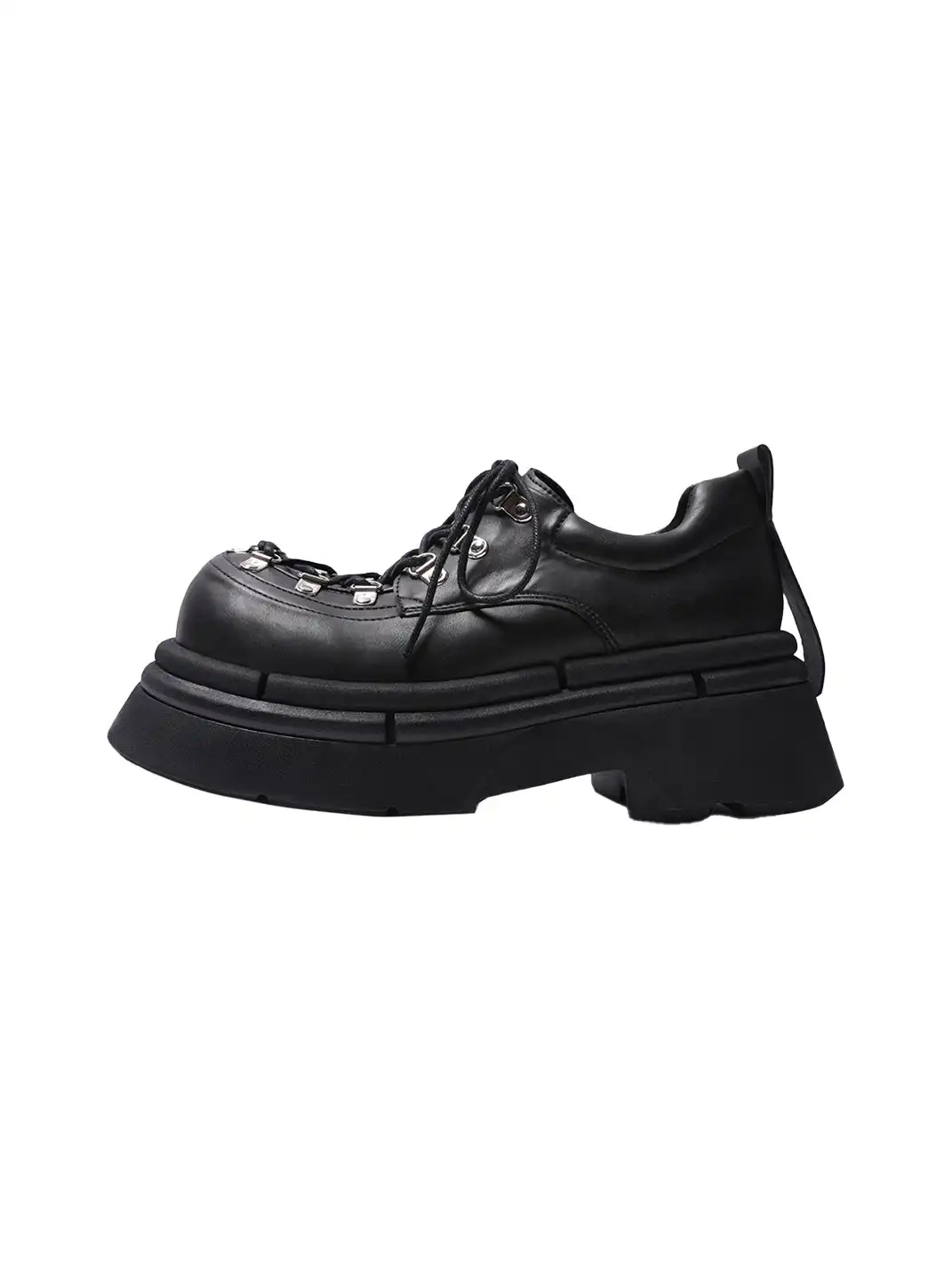 PINJIAHUI | Metal Shoelace Eyelet Platform Shoes