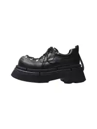 PINJIAHUI | Metal Shoelace Eyelet Platform Shoes
