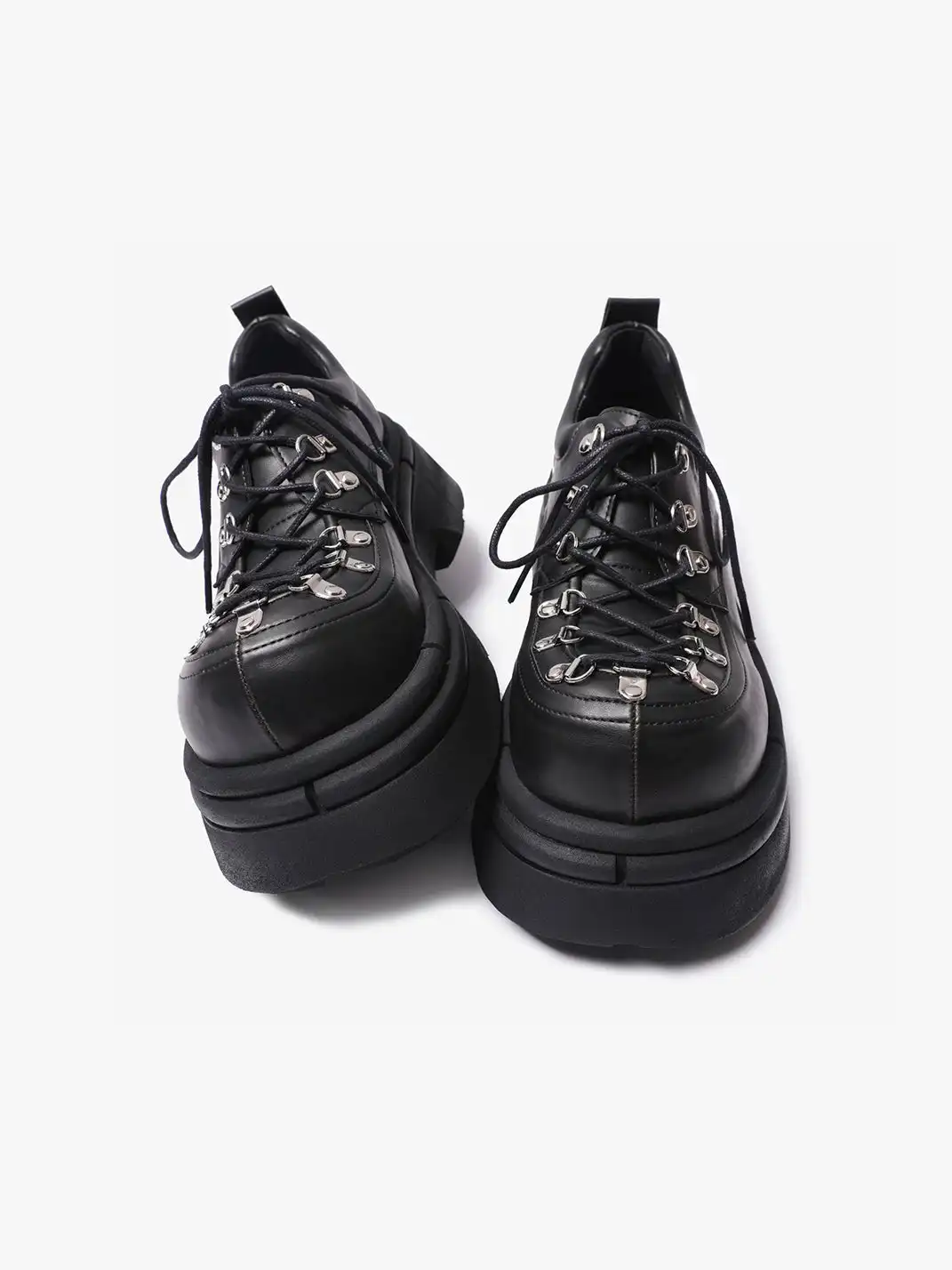 PINJIAHUI | Metal Shoelace Eyelet Platform Shoes