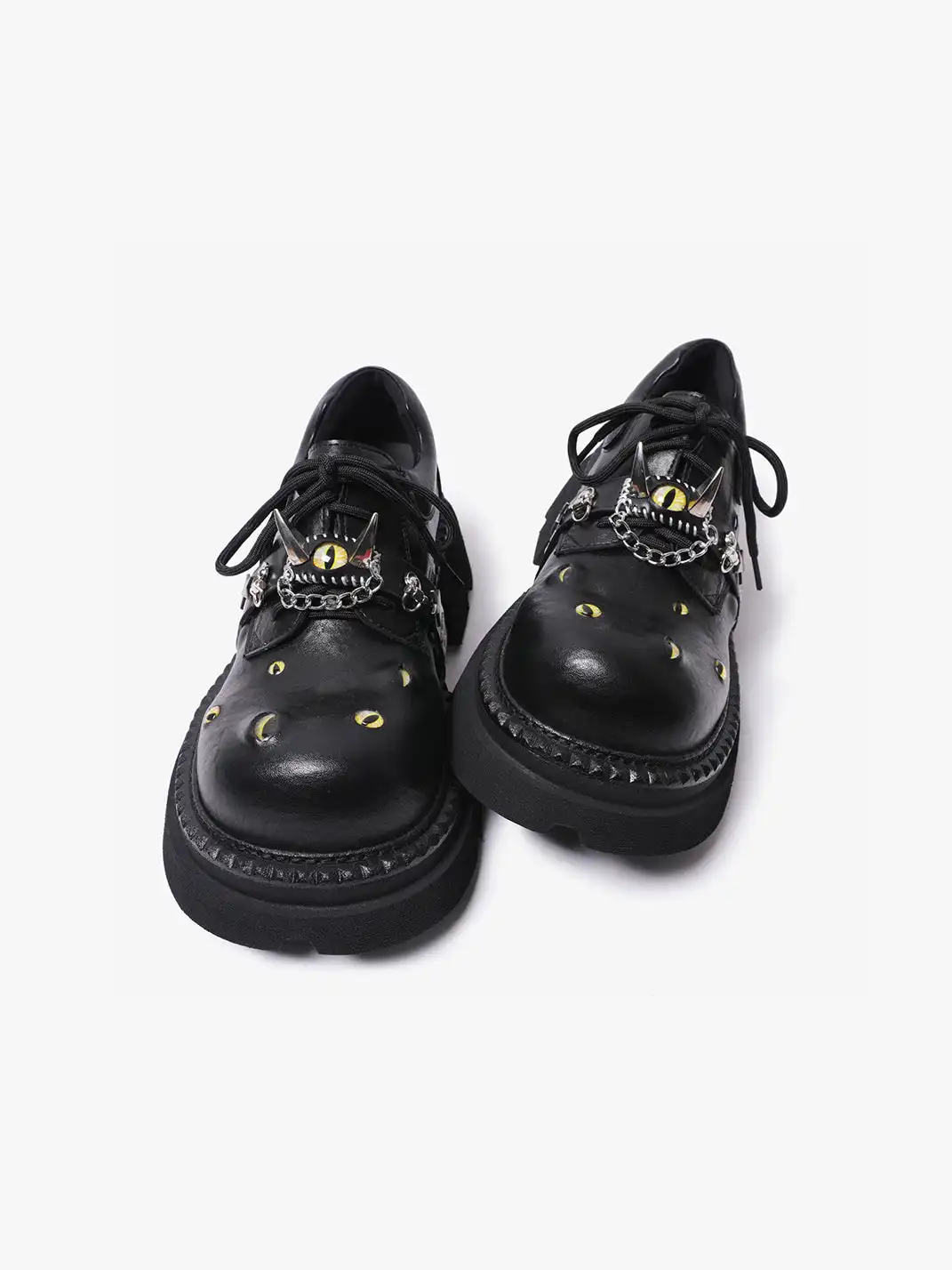 PINJIAHUI | Devil's Eyes Metal Detail Derby Shoes
