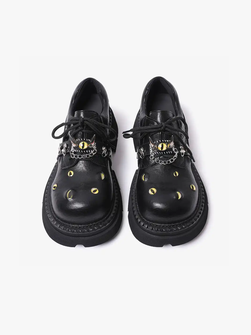 PINJIAHUI | Devil's Eyes Metal Detail Derby Shoes