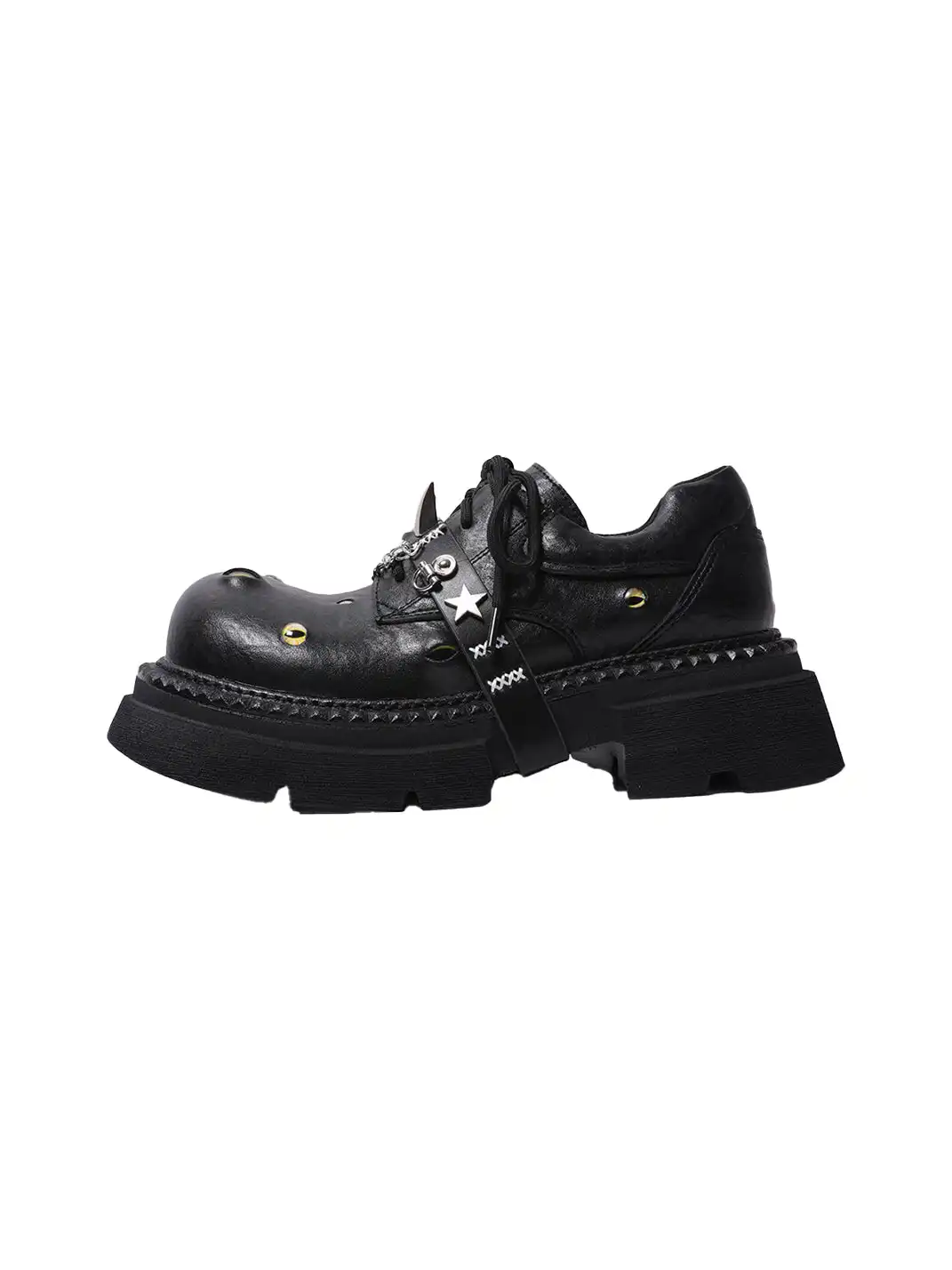 PINJIAHUI | Devil's Eyes Metal Detail Derby Shoes