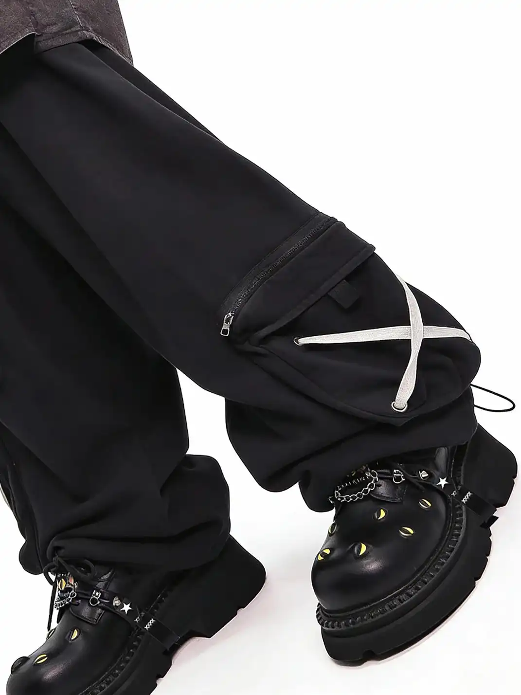 PINJIAHUI | Devil's Eyes Metal Detail Derby Shoes