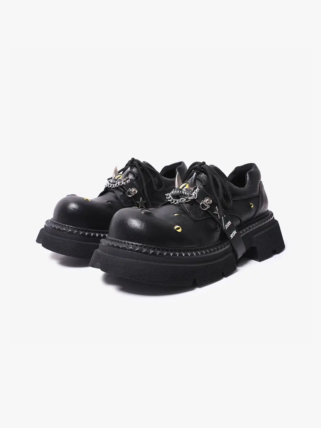 PINJIAHUI | Devil's Eyes Metal Detail Derby Shoes