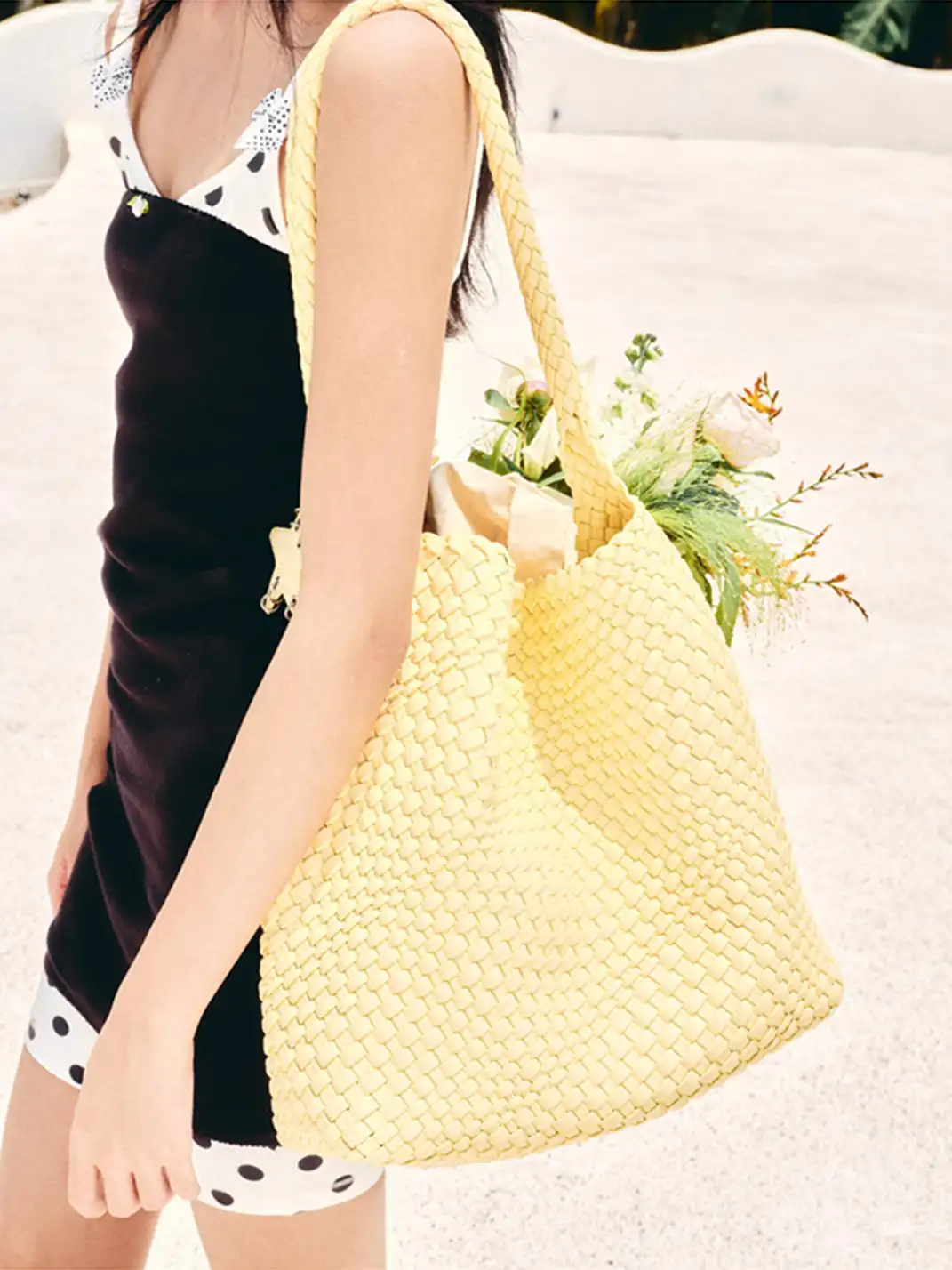 ECODAY | Large Woven Shoulder Bag - 17.32"x13"x5.12"