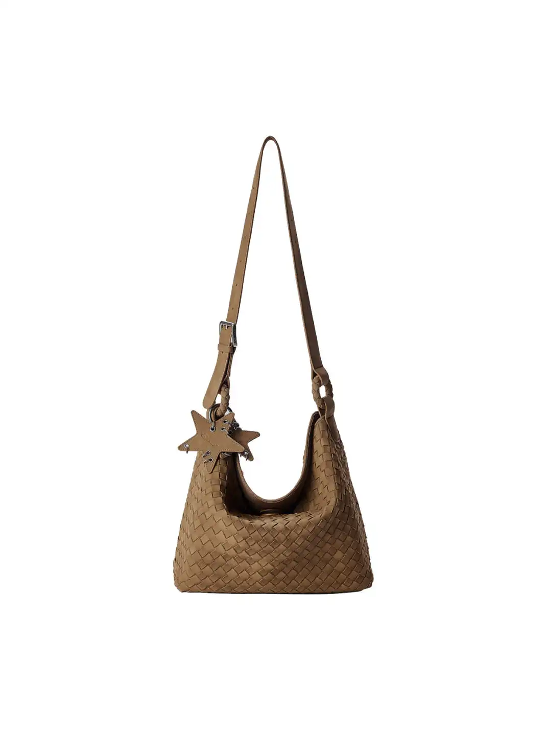 ECODAY | Small Suede Woven Tote Bag - 15.55*5.31*10.24 in