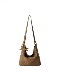 ECODAY | Small Suede Woven Tote Bag - 15.55*5.31*10.24 in