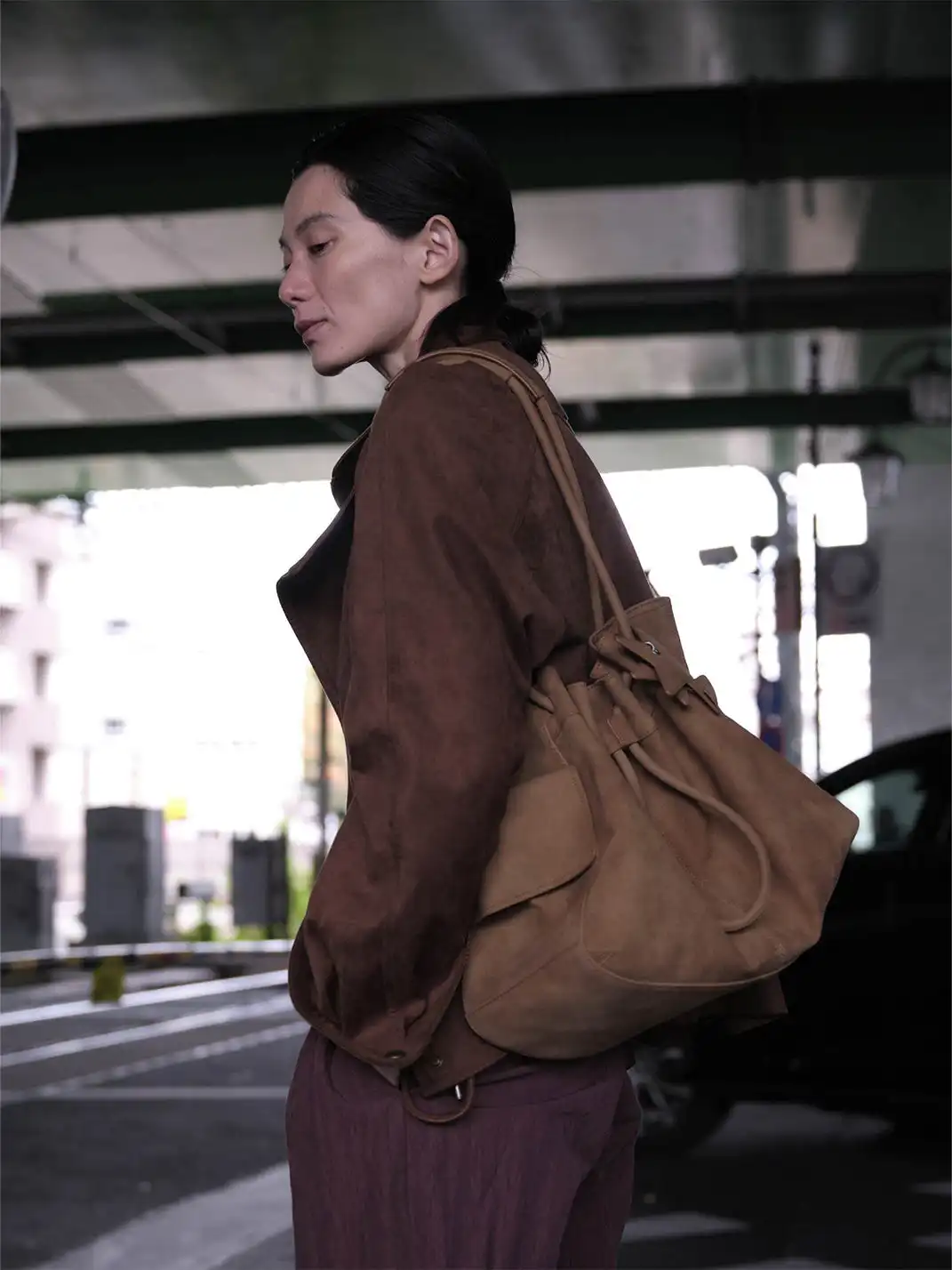 ECODAY | Large Drawstring Shoulder Bag - 16.93*7.28*10.63 in