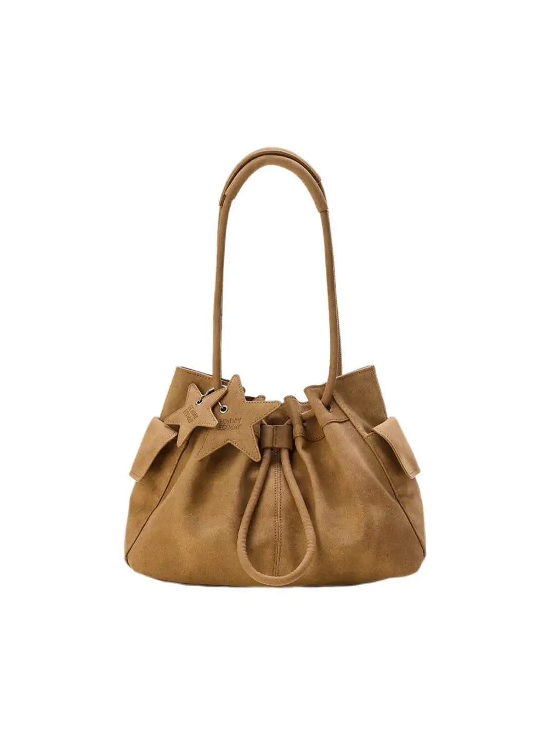ECODAY | Small Drawstring Shoulder Bag - 13.39*6.3*8.86 in