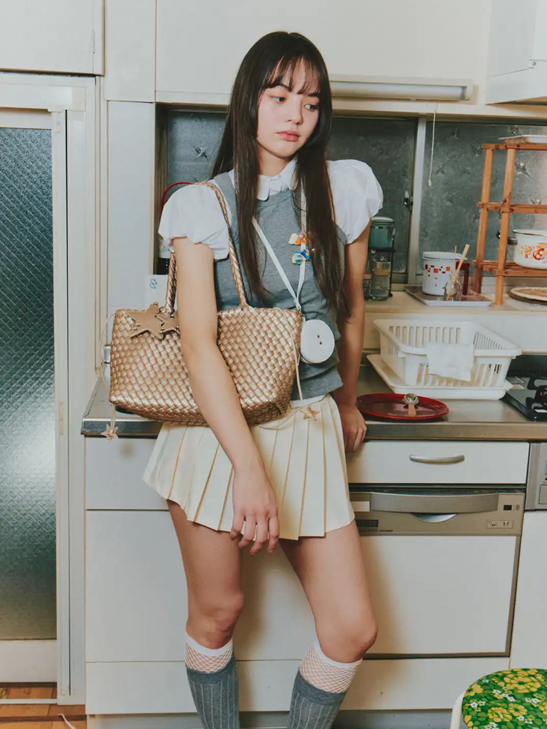 ECODAY | Horizontal Woven Bag - 14.96 × 3.94 × 7.87 in
