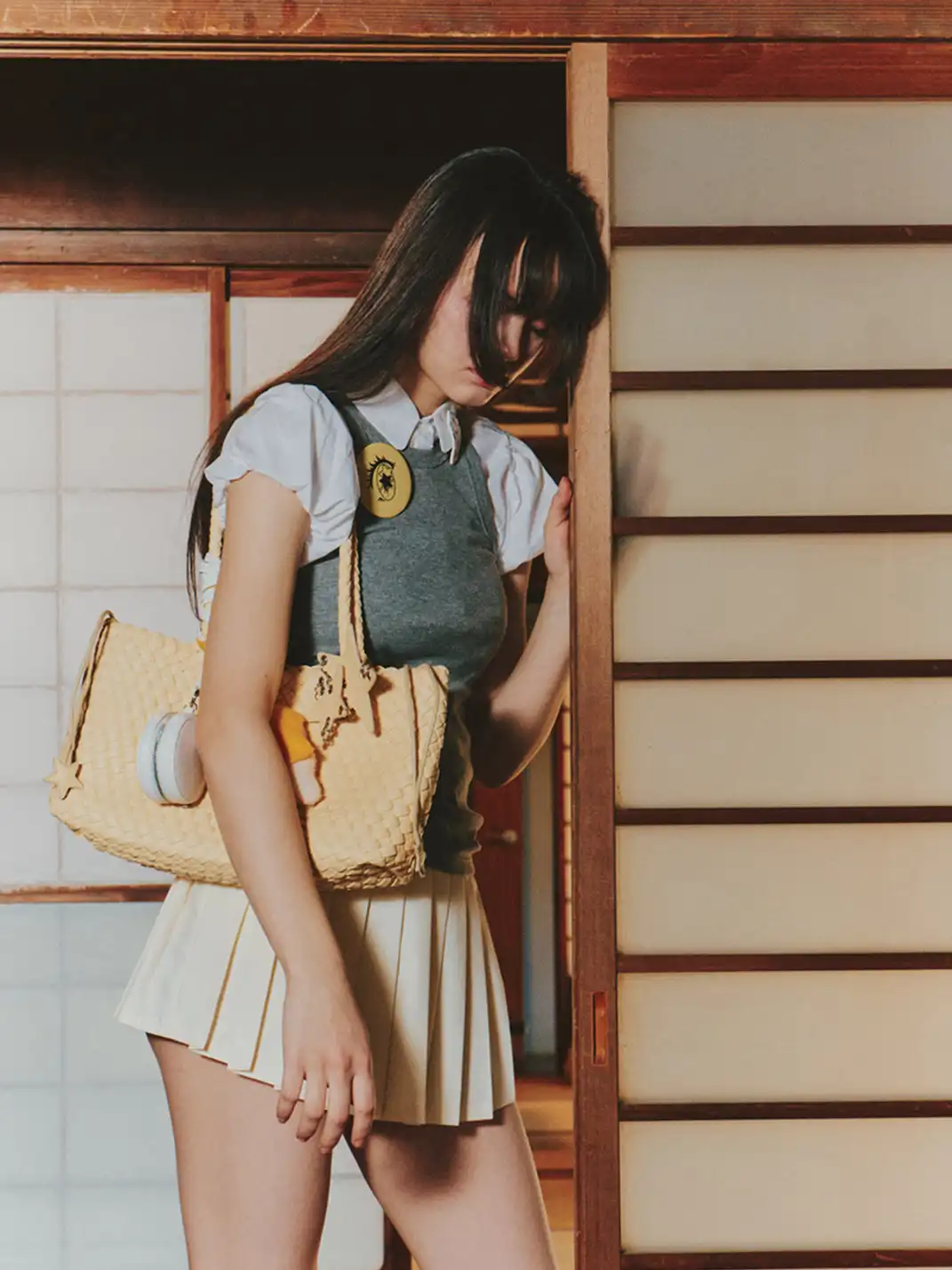 ECODAY | Horizontal Woven Bag - 14.96 × 3.94 × 7.87 in
