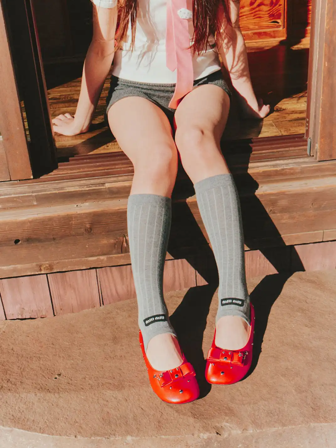 ECODAY | Bow-Adorned Ballet Shoes