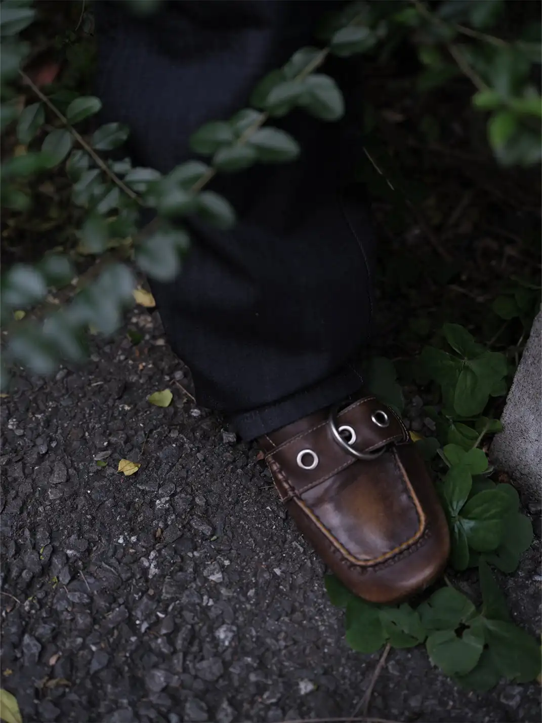ECODAY | Lazy Brown Buckle Square Toe Loafers