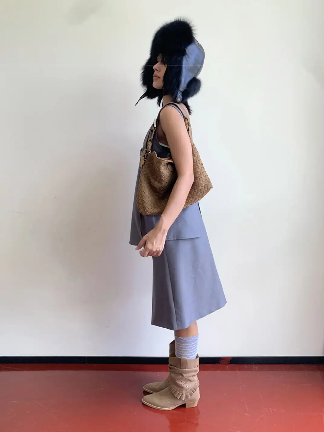 ECODAY | Retro Embroidered Suede Slouch Boots