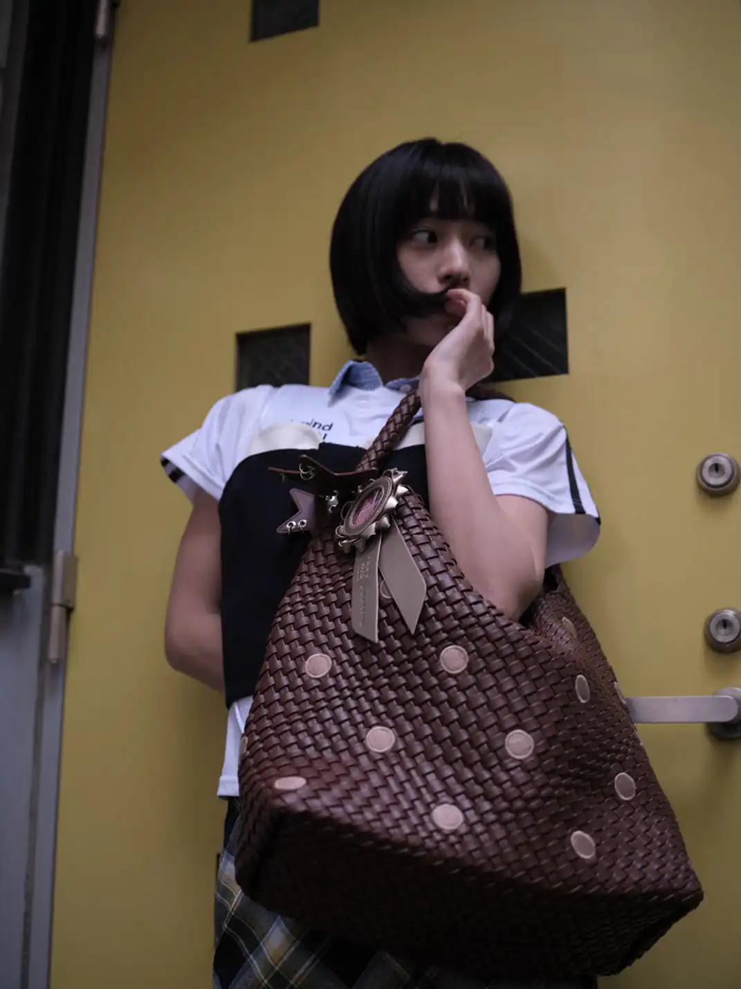 ECODAY | Polka Dot Woven Tote Bag