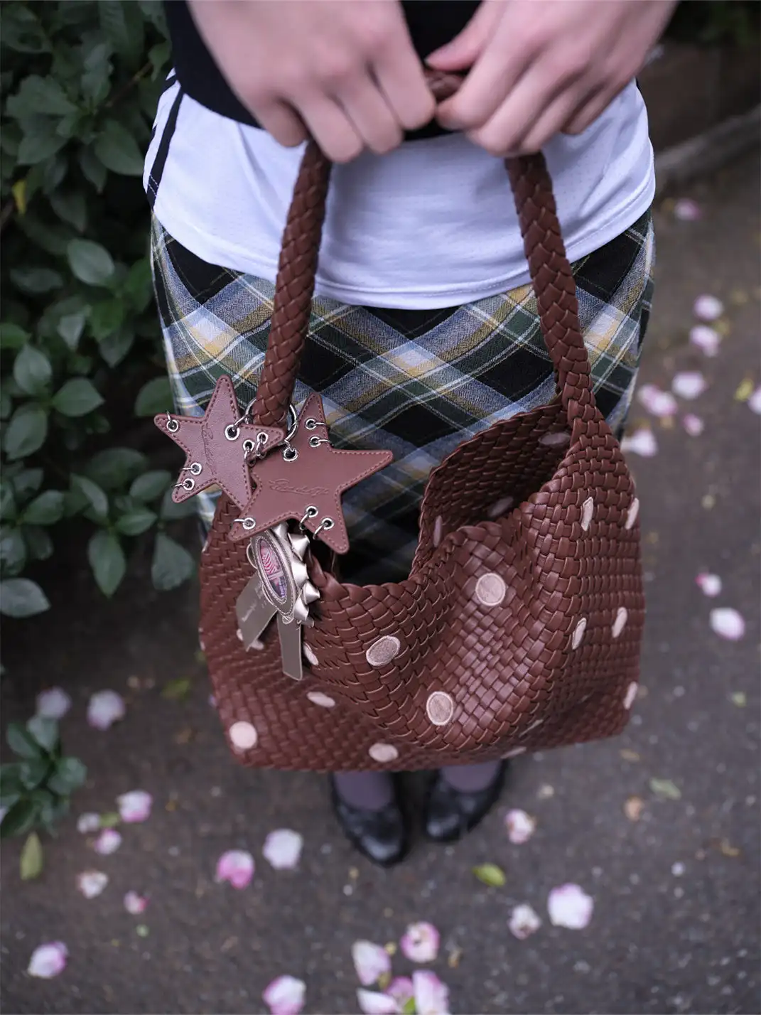 ECODAY | Polka Dot Woven Tote Bag