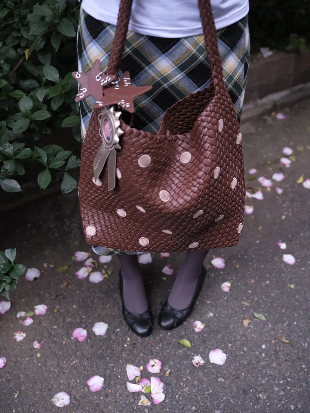 ECODAY | Polka Dot Woven Tote Bag